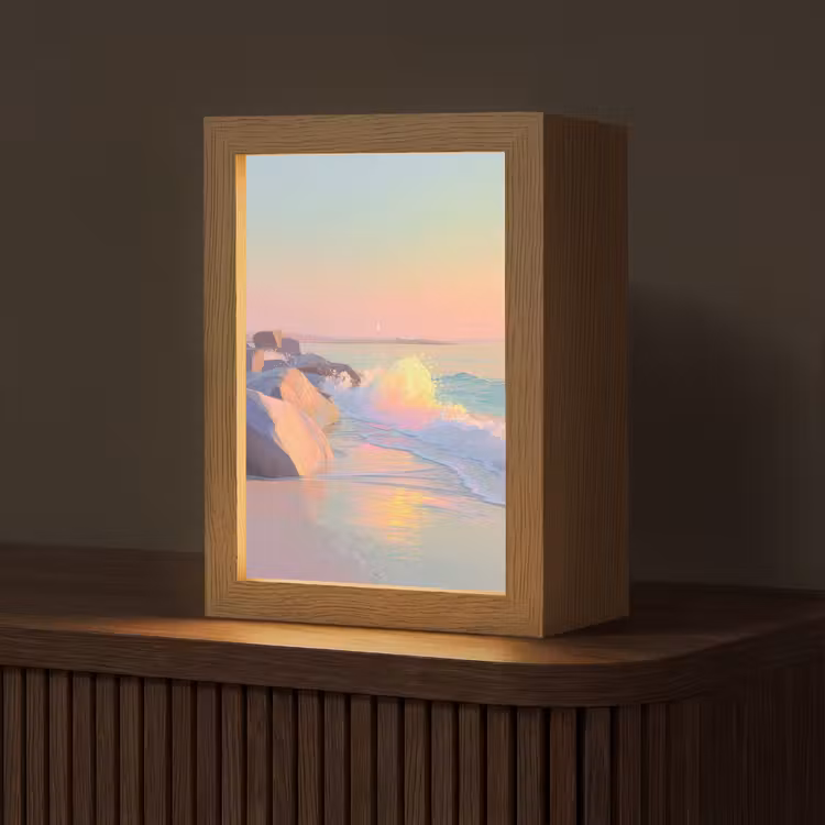 Zomerlicht - Strand - Fonkelende accenten Light Box met kabel (Tafellamp) klein -z3d_website