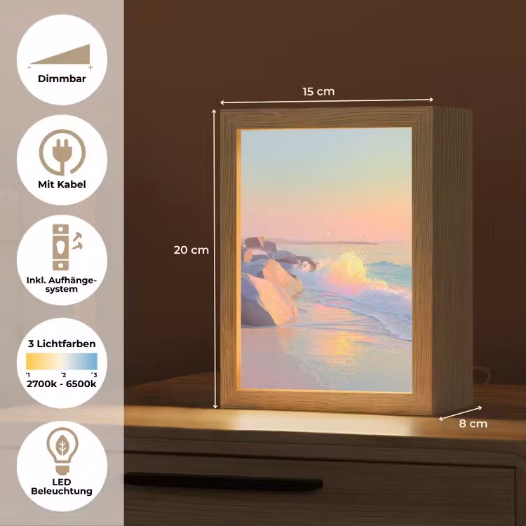 Zomerlicht - Strand - Fonkelende accenten Light Box met kabel (Tafellamp) klein -USP_DE
