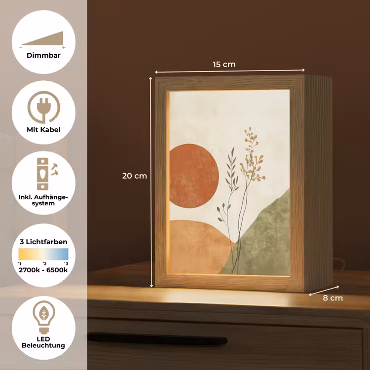 Zon - Abstract - Takken - Oranje Light Box met kabel (Tafellamp) klein -USP_DE