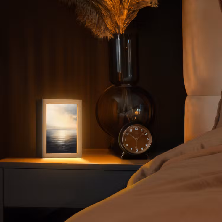 Zon - Horizon - Zee Light Box met kabel (Tafellamp) klein -sfeer1