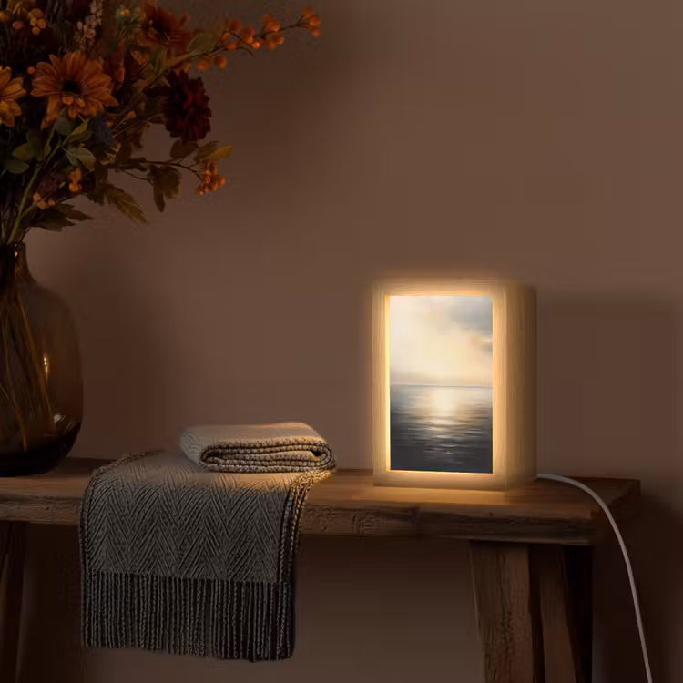 Zon - Horizon - Zee Light Box met kabel (Tafellamp) klein -sfeer4