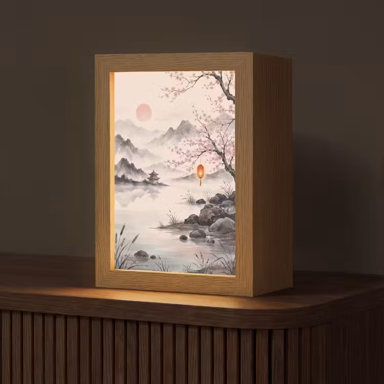 Zon - Japans - Traditioneel Light Box met kabel (Tafellamp) klein -z3d_website