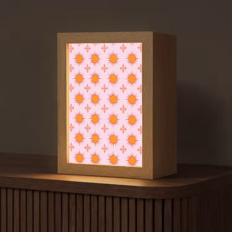 Zon - Patroon - Roze Light Box met kabel (Tafellamp) klein 925 -z3d_website