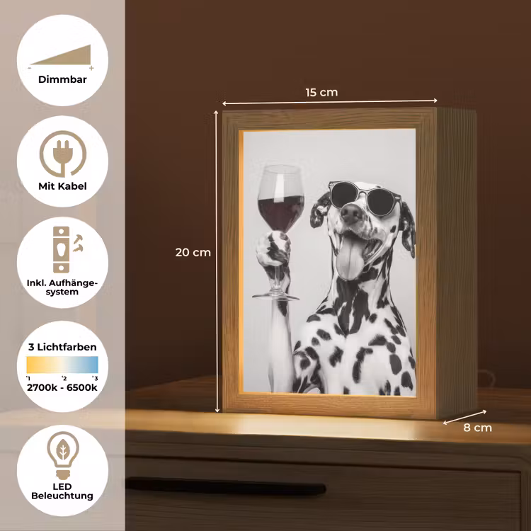 Zonnebril - Dalmatiër - Wijnglas - Tong Light Box met kabel (Tafellamp) klein -USP_DE