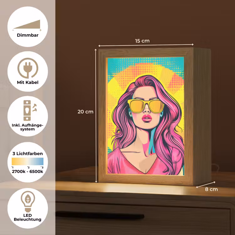 Zonnebril - Vrouw - Zonnig - Geel Light Box met kabel (Tafellamp) klein -USP_DE
