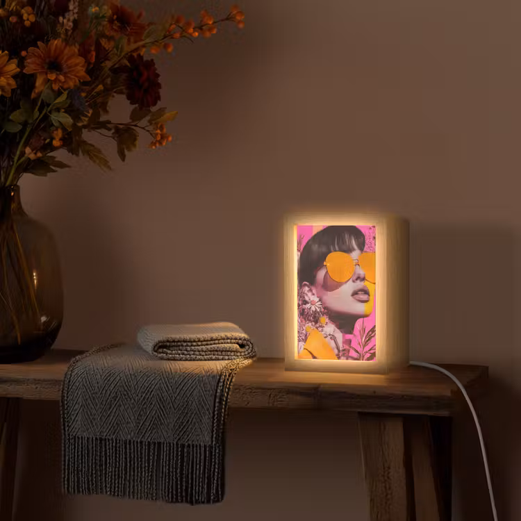 Zonnebril - Oranje - Vrouw - Planten Light Box met kabel (Tafellamp) klein -sfeer4