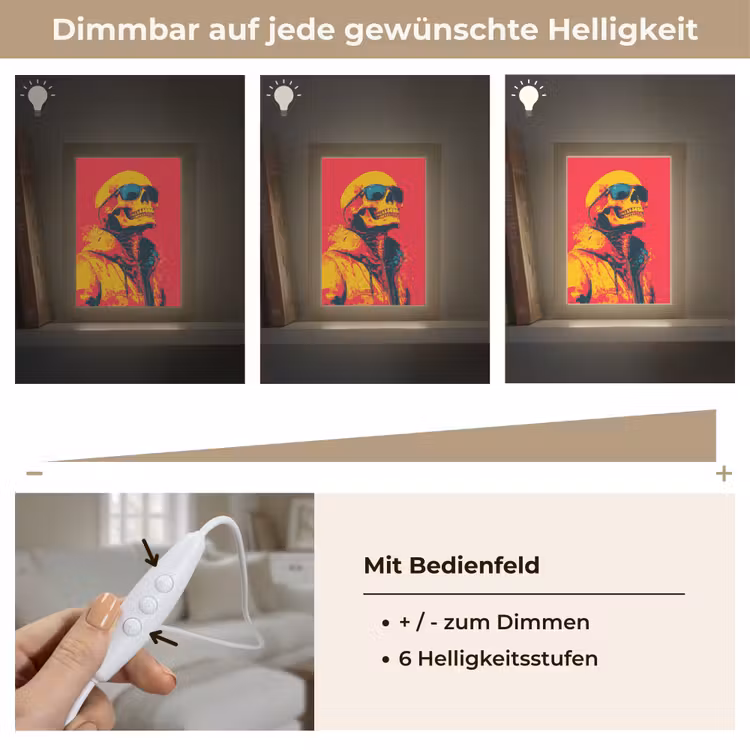 Zonnebril - Schedel - Jas - Rood Light Box met kabel (Tafellamp) klein -USP_dimbaarDE