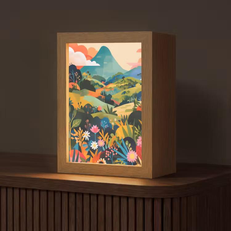 Zonlicht - Heuvels - Wolkenlucht Light Box met kabel (Tafellamp) klein -z3d_website