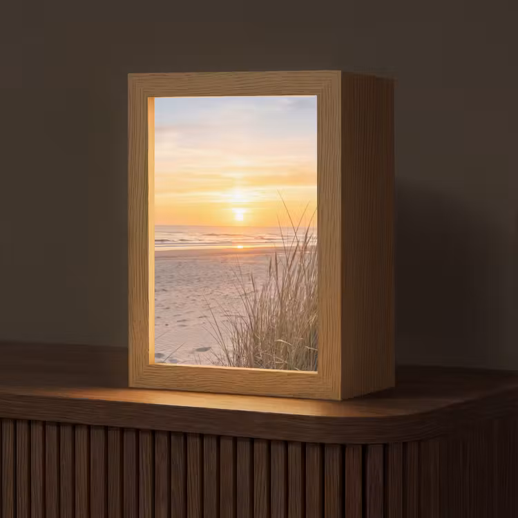 Zonsondergang - Duinen - Zee Light Box met kabel (Tafellamp) klein -z3d_website