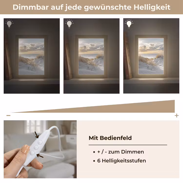 Zonsondergang - Duinen - Planten - Natuur - Strand Light Box met kabel (Tafellamp) klein -USP_dimbaarDE