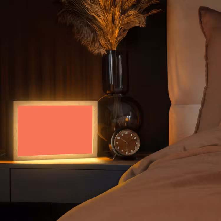 Sunset - Salmon - Oranje Light Box met kabel (Tafellamp) klein 924 -sfeer1