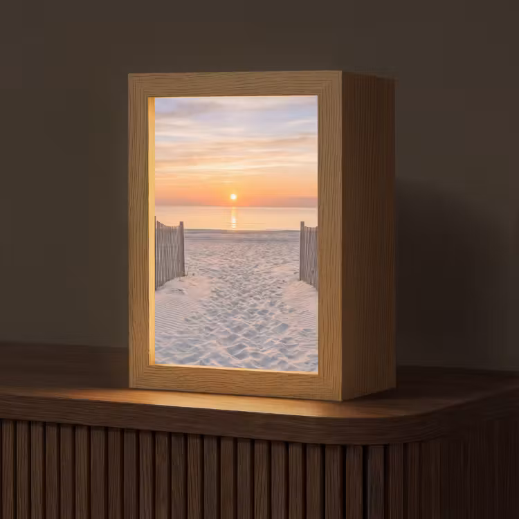 Zonsondergang - Strand - Zand Light Box met kabel (Tafellamp) klein -z3d_website