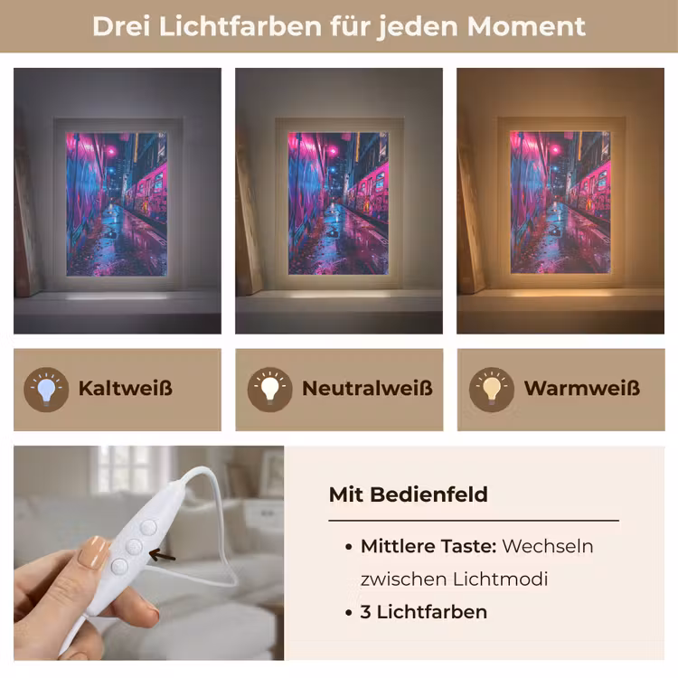 Stad - Neon - Nacht - Roze - Graffiti Light Box met kabel (Tafellamp) klein -USP_lichtkleurDE