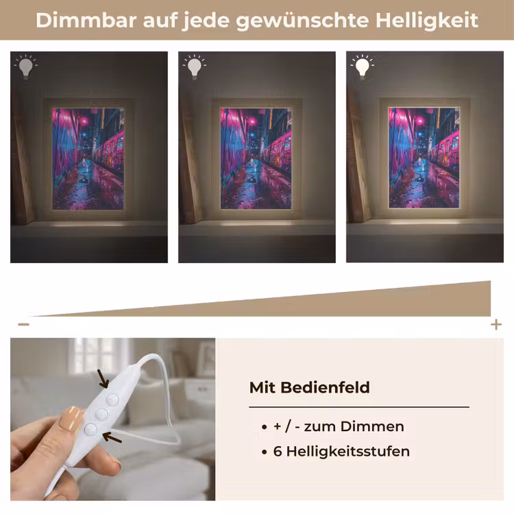 Stad - Neon - Nacht - Roze - Graffiti Light Box met kabel (Tafellamp) klein -USP_dimbaarDE
