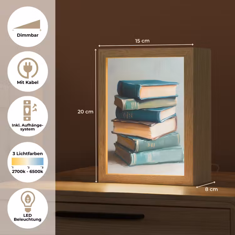 Stapel - Boeken - Groen - Daglicht Light Box met kabel (Tafellamp) klein -USP_DE