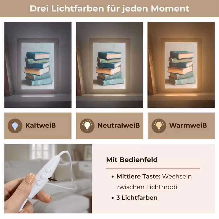Stapel - Boeken - Groen - Daglicht Light Box met kabel (Tafellamp) klein -USP_lichtkleurDE
