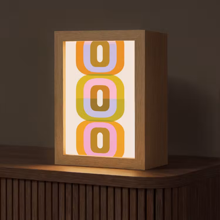 Stapel - Vormen - Geblokt - Oranje Light Box met kabel (Tafellamp) klein -z3d_website