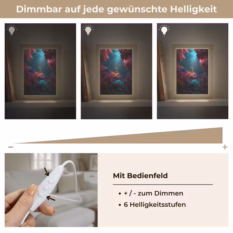 Standbeeld - Zeebodem - Koraal - Kleurrijk Light Box met kabel (Tafellamp) klein -USP_dimbaarDE