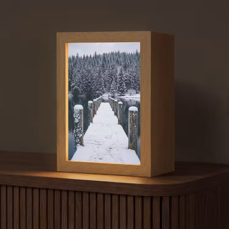 Steiger - Meer - Sneeuw - Bergen - Rustgevend Light Box met kabel (Tafellamp) klein -z3d_website