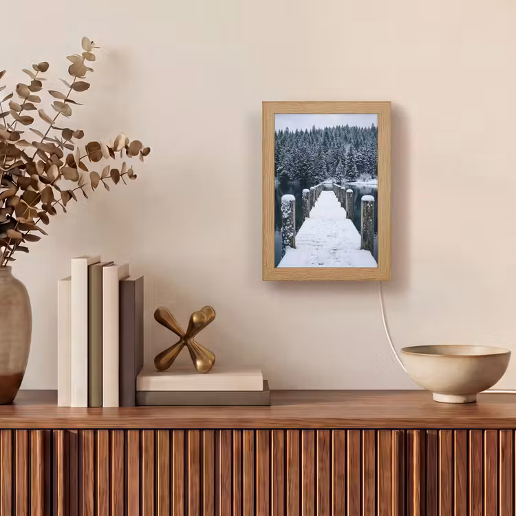 Steiger - Meer - Sneeuw - Bergen - Rustgevend Light Box met kabel (Tafellamp) klein -sfeer2
