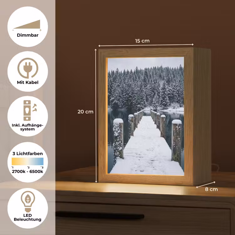 Steiger - Meer - Sneeuw - Bergen - Rustgevend Light Box met kabel (Tafellamp) klein -USP_DE