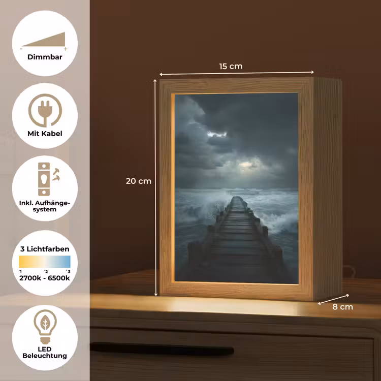 Steiger - Storm - Golven Light Box met kabel (Tafellamp) klein -USP_DE