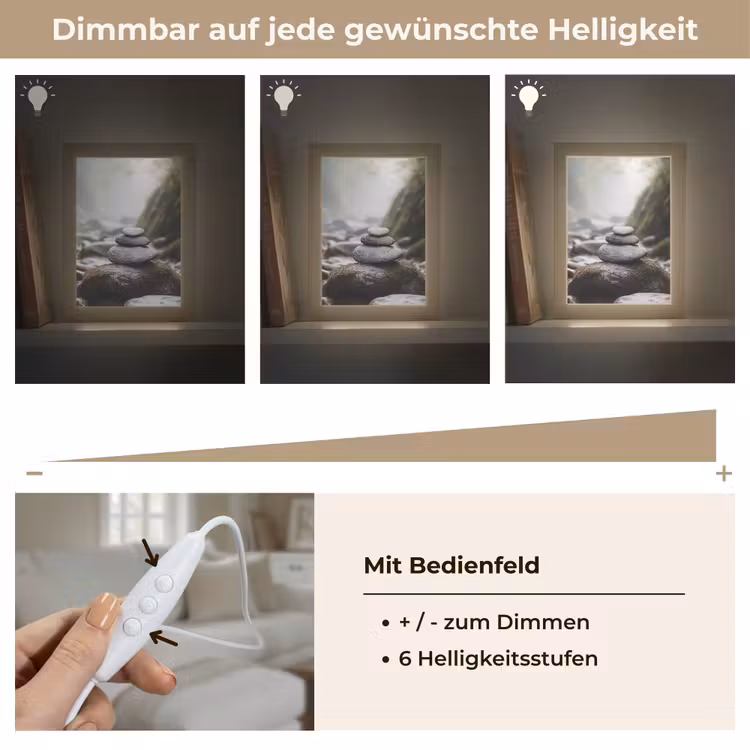 Stenen - Stapel - Natuur Light Box met kabel (Tafellamp) klein -USP_dimbaarDE