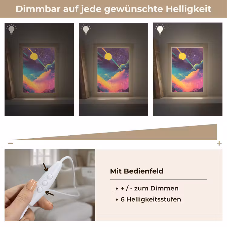 Sterren - Bergen - Kleurrijk Light Box met kabel (Tafellamp) klein -USP_dimbaarDE