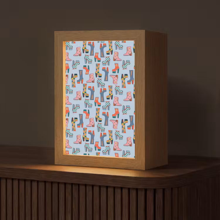 Laarzen - Patroon - Disco Light Box met kabel (Tafellamp) klein 925 -z3d_website