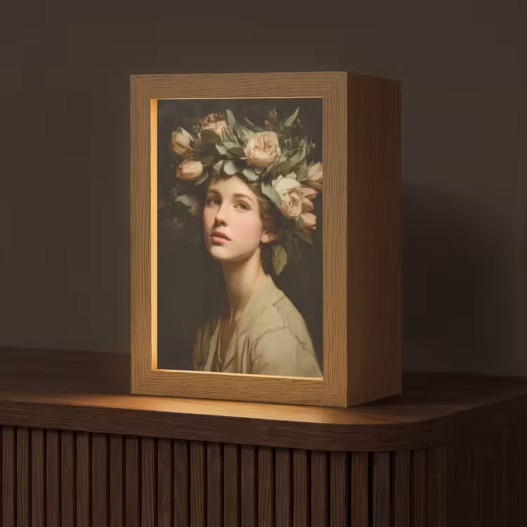 Bloemenstilte - Vrouw - Portret Light Box met kabel (Tafellamp) klein -z3d_website