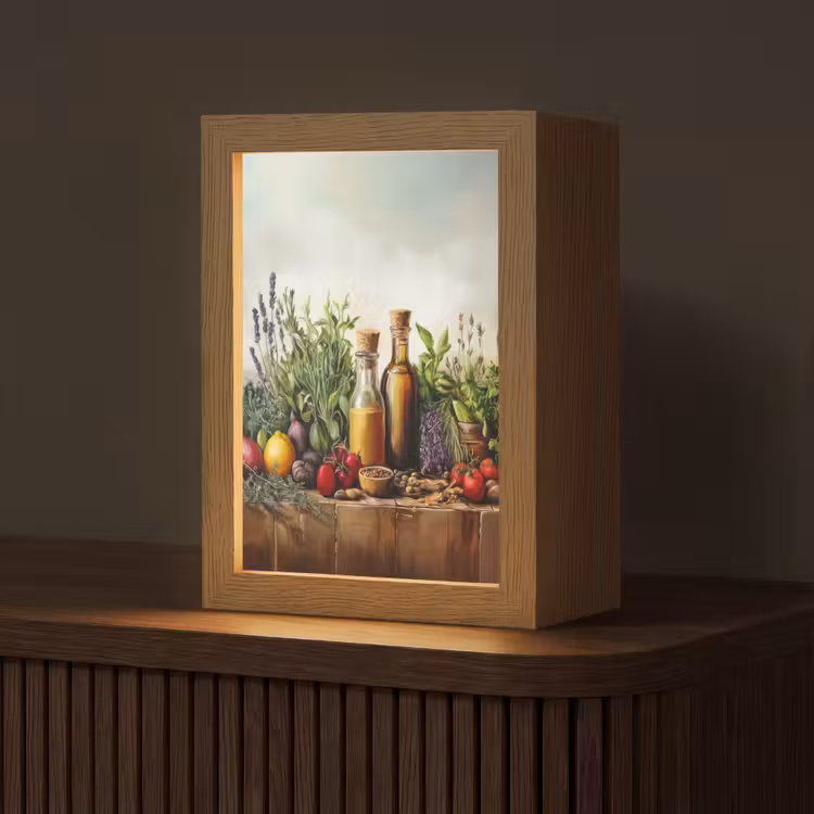 Stilleven - Kruiden - Specerijen - Fruit - Kleurrijk Light Box met kabel (Tafellamp) klein -z3d_website