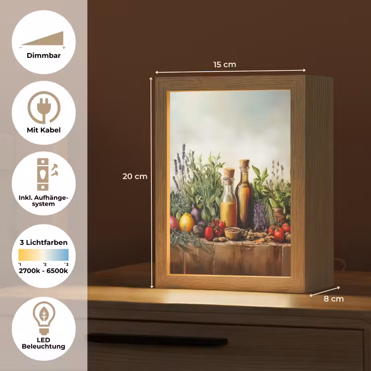 Stilleven - Kruiden - Specerijen - Fruit - Kleurrijk Light Box met kabel (Tafellamp) klein -USP_DE