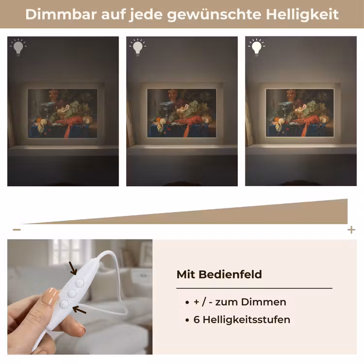 Stilleven met een gouden bokaal - Schilderij - Oude meesters Light Box met kabel (Tafellamp) klein -USP_dimbaarDE