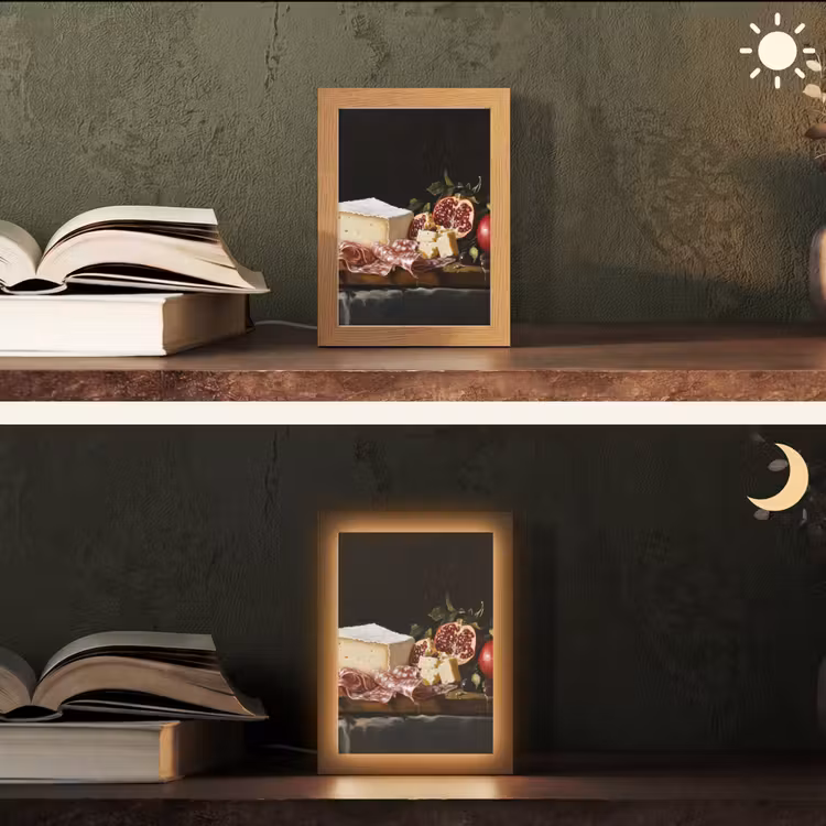 Stilleven - Vintage - Borrelplank Light Box met kabel (Tafellamp) klein -sfeer3