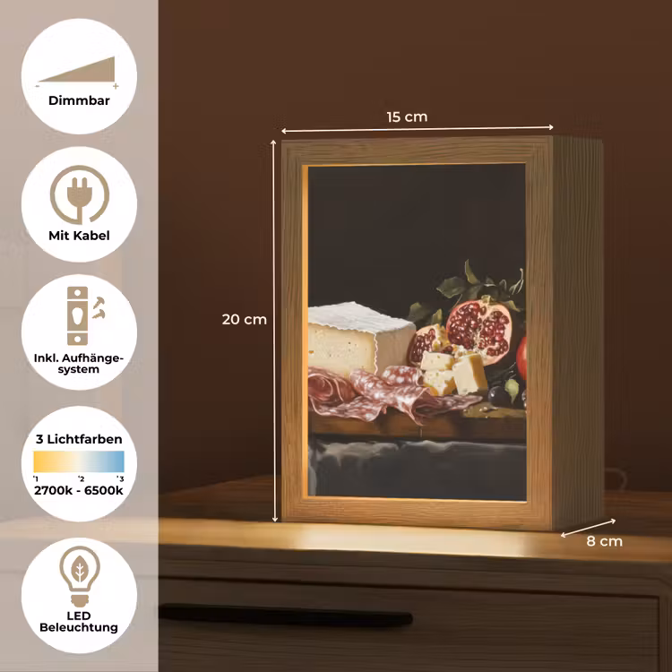 Stilleven - Vintage - Borrelplank Light Box met kabel (Tafellamp) klein -USP_DE