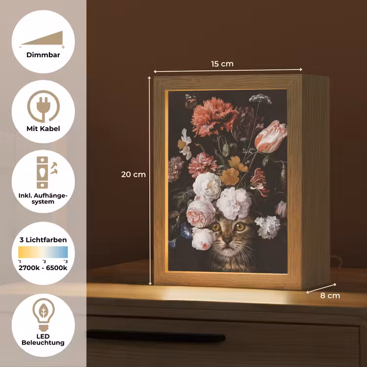 Stilleven met bloemen - Jan Davidsz de Heem - Kat Light Box met kabel (Tafellamp) klein -USP_DE