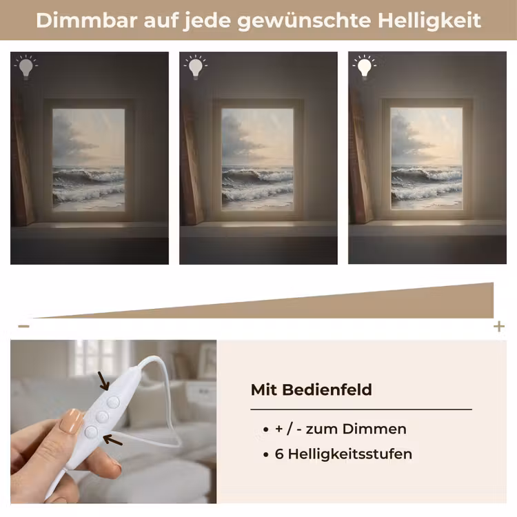 Strand - Zee - Zonsondergang Light Box met kabel (Tafellamp) klein -USP_dimbaarDE