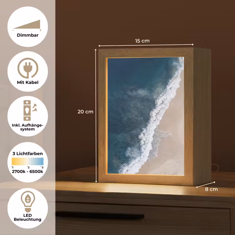 Strand - Zee - Golven Light Box met kabel (Tafellamp) klein -USP_DE