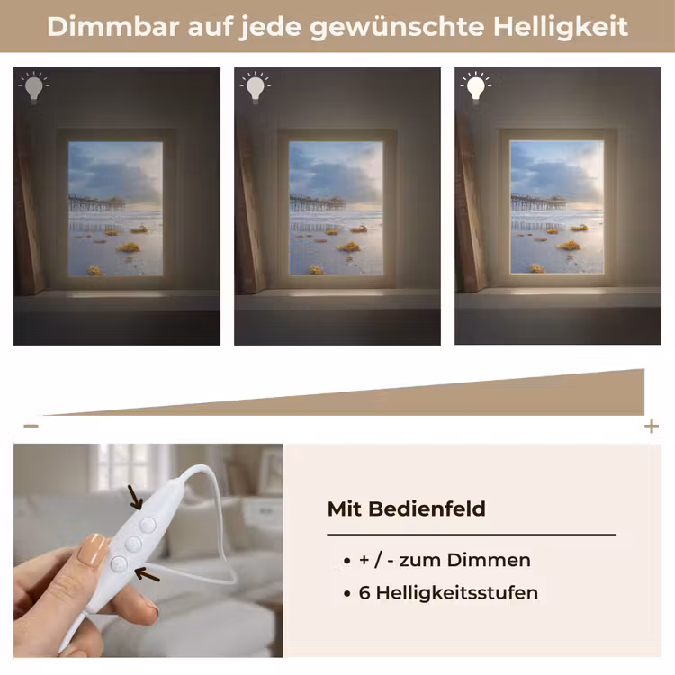 Strand - Pier - Zeewier - Zee - Zomer Light Box met kabel (Tafellamp) klein -USP_dimbaarDE