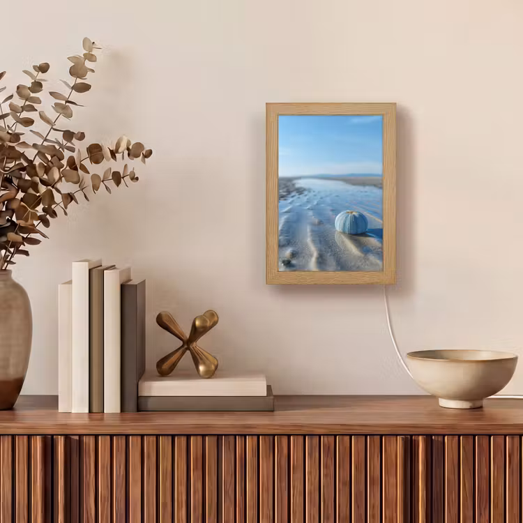 Strand - Schild - Water - Blauw Light Box met kabel (Tafellamp) klein -sfeer2