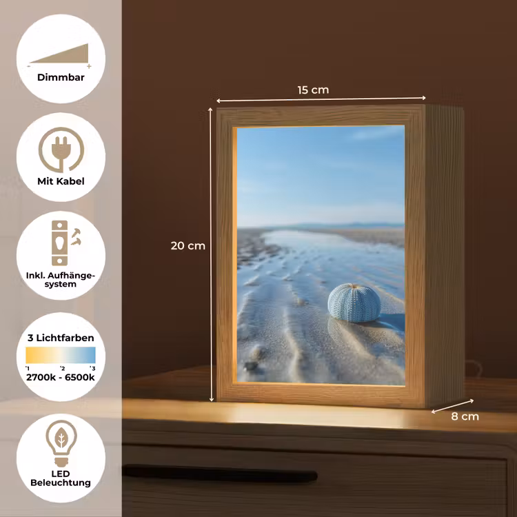 Strand - Schild - Water - Blauw Light Box met kabel (Tafellamp) klein -USP_DE
