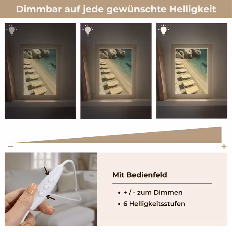 Strandbedden - Zee - Stenen - Baai Light Box met kabel (Tafellamp) klein -USP_dimbaarDE