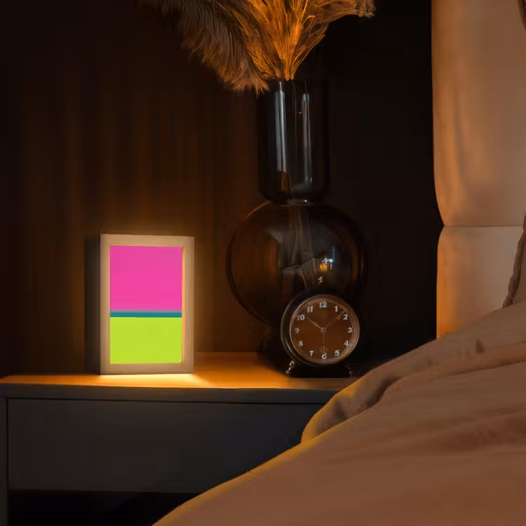 Strepen - Modern - Kleurrijk Light Box met kabel (Tafellamp) klein -sfeer1