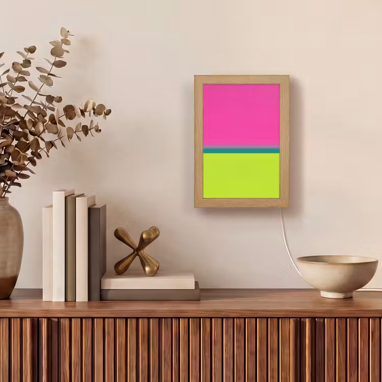 Strepen - Modern - Kleurrijk Light Box met kabel (Tafellamp) klein -sfeer2