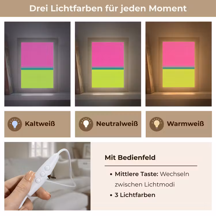 Strepen - Modern - Kleurrijk Light Box met kabel (Tafellamp) klein -USP_lichtkleurDE