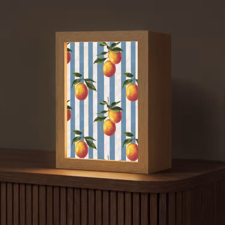 Strepen - Citroen - Blauw Light Box met kabel (Tafellamp) klein 925 -z3d_website