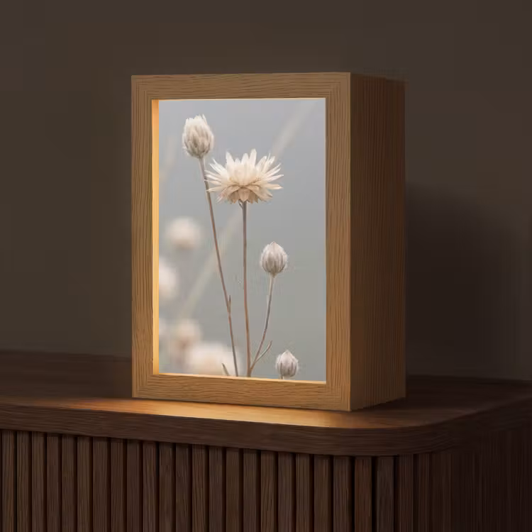 Strobloemen - Wit - Daglicht Light Box met kabel (Tafellamp) klein -z3d_website