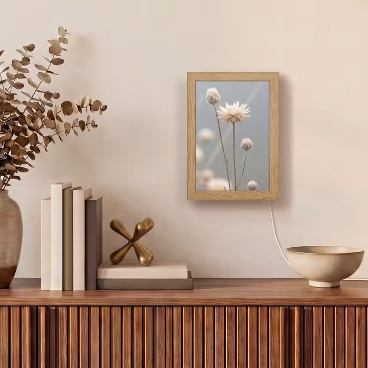 Strobloemen - Wit - Daglicht Light Box met kabel (Tafellamp) klein -sfeer2