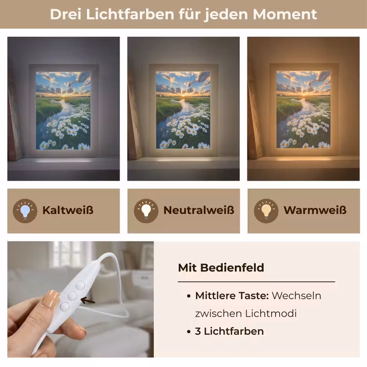 Beekje - Landschap - Margriet Light Box met kabel (Tafellamp) klein -USP_lichtkleurDE
