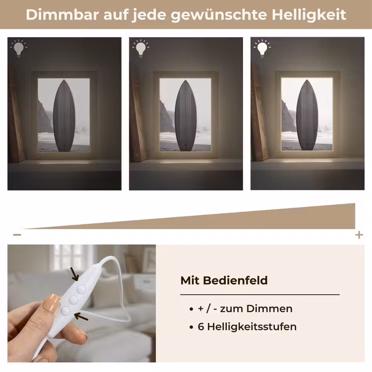Surfplank - Zand - Zee Light Box met kabel (Tafellamp) klein -USP_dimbaarDE